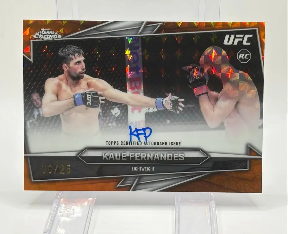 2026 Topps Chrome UFC Kaue Fernandes Rookie Orange Geometric Auto 6/25 SP RC